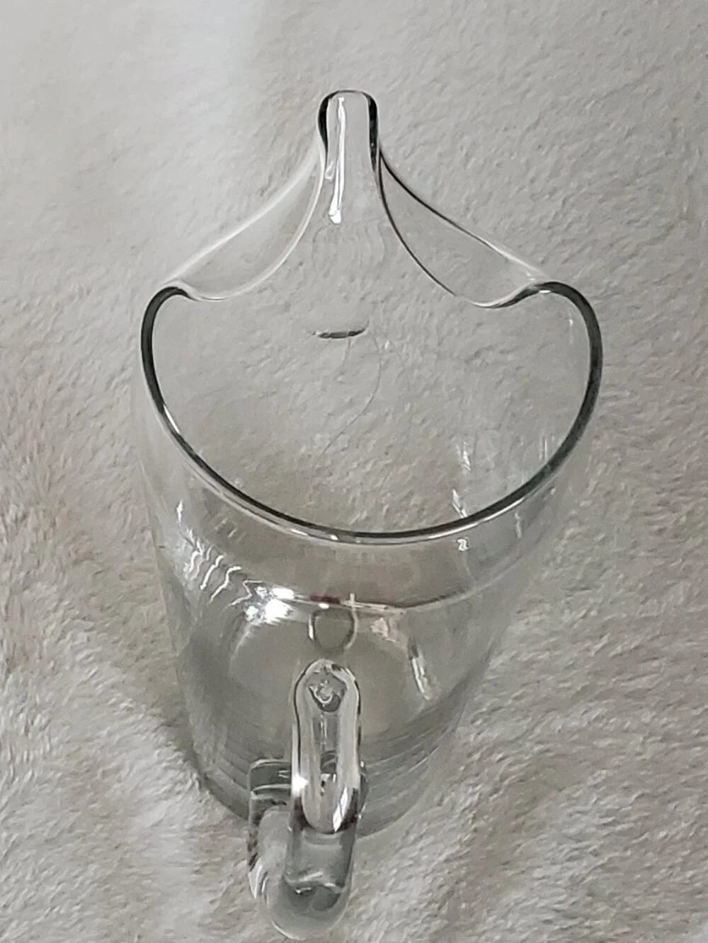 Glass 8 1/2” Clear Martini Pitcher with Etched design Vintage Like New!